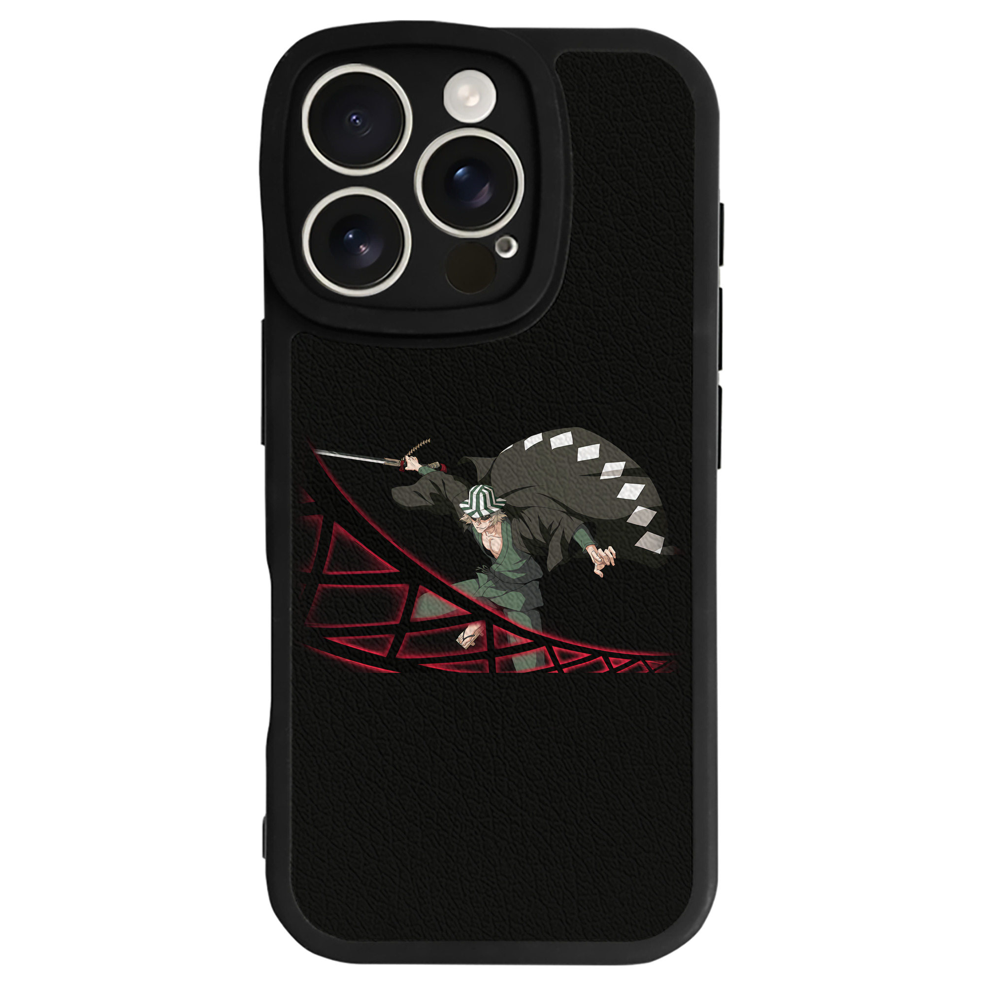 （画像用） "ブリーチ 浦原 喜助（うらはら きすけ） BLEACH Urahara Kisuke " 【iPhone 16シリーズ対応】シリコンスマホケース（レザー調） 材質：シリコン